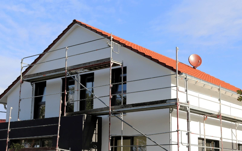 rénovation de la peinture de façade sur maison